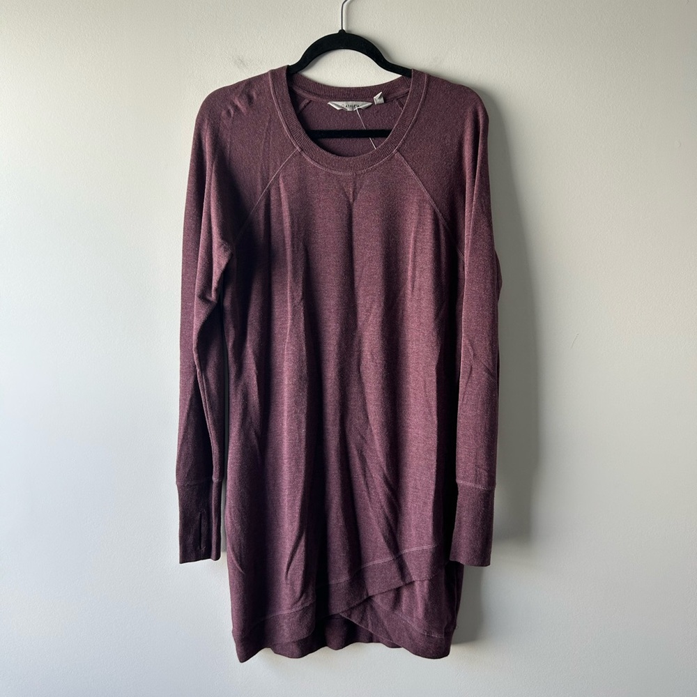 Athleta burgundy purple long sleeve sweatshirt dress